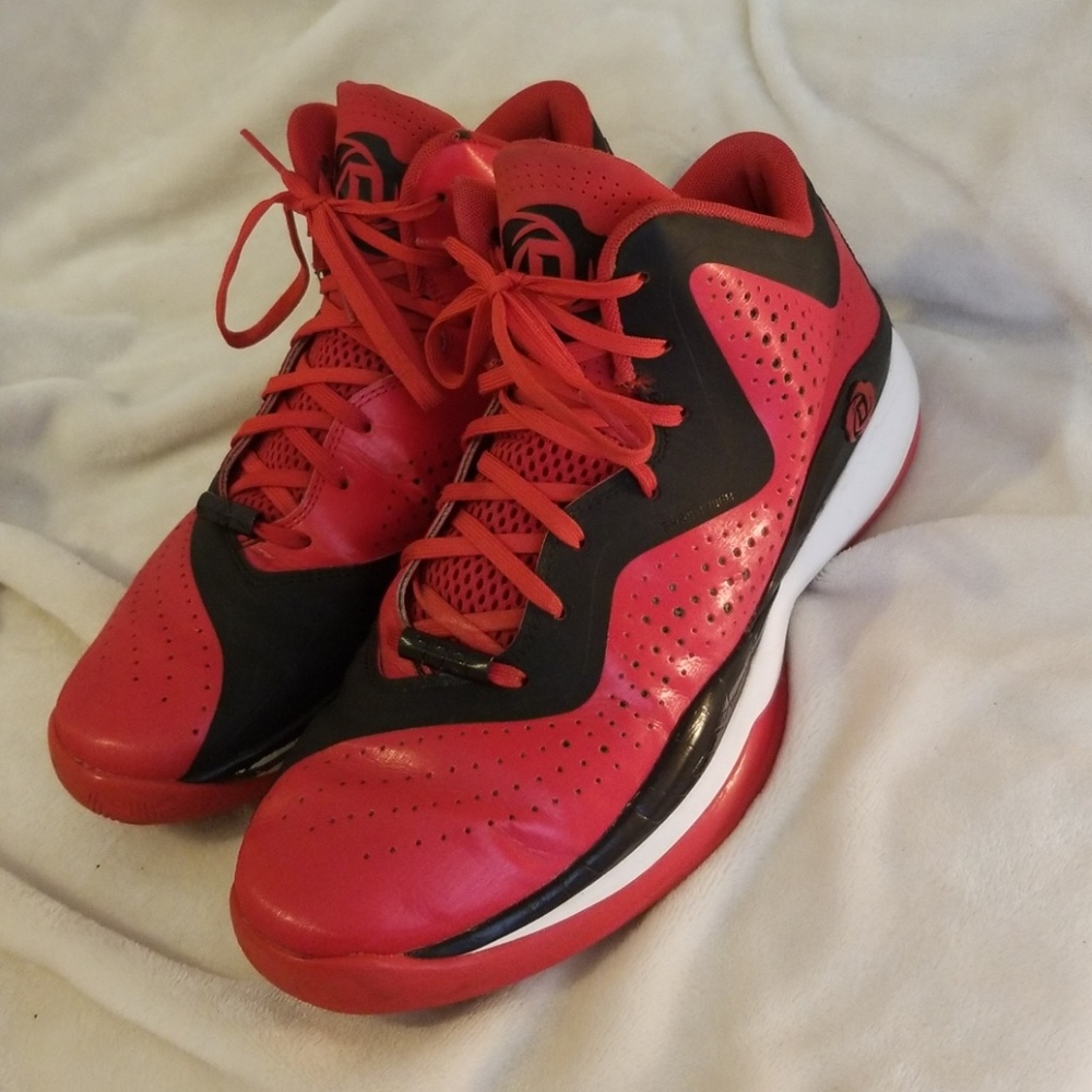 Red Adidas Basketball tennis shoes